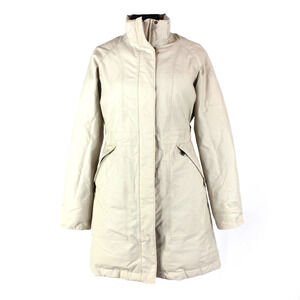 The North Face Dryvent Coat Ivory Beige Down Insulated Rain Jacket Size Small S